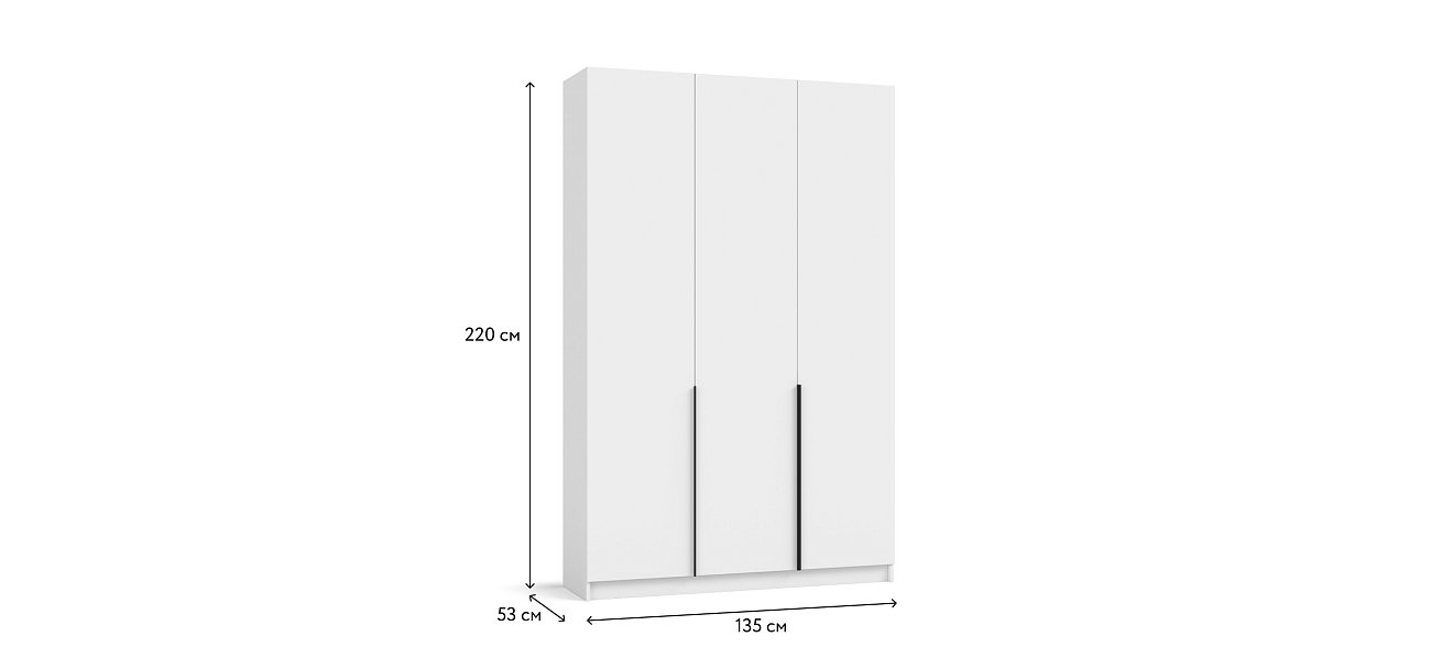 Рим 135 шкаф распашной 3Д Белый