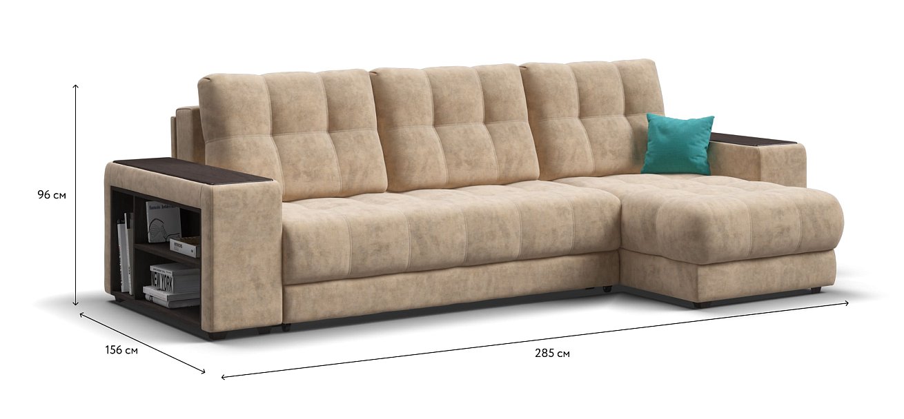 Угловой диван BOSS 3.0 XL Велюр Royal шампань NEW