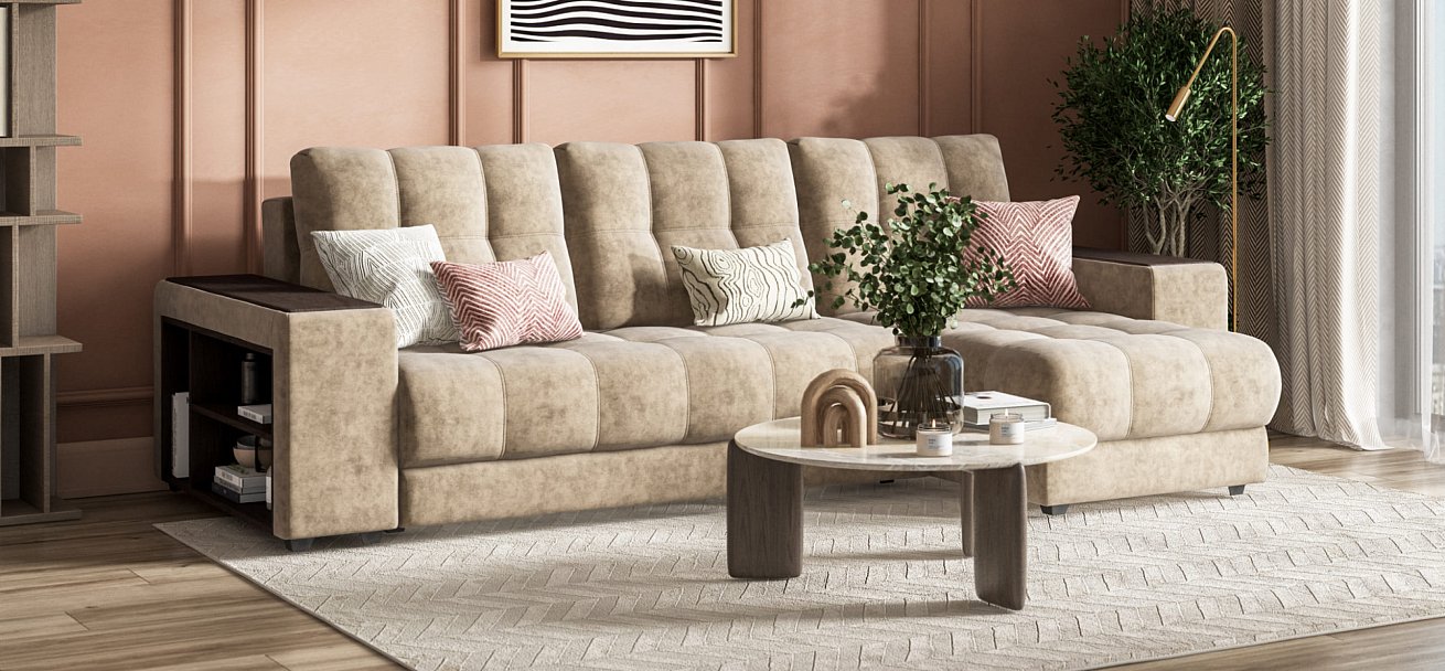 Угловой диван BOSS 3.0 XL Велюр Роял тауп