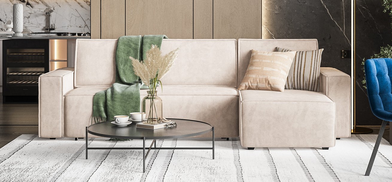 Угловой диван NORD 2.0 Велюр Monolit латте