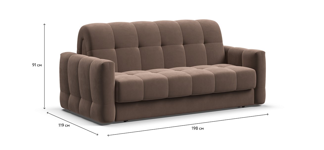 Диван BOSS Sleep 160 велюр Monolit мокко