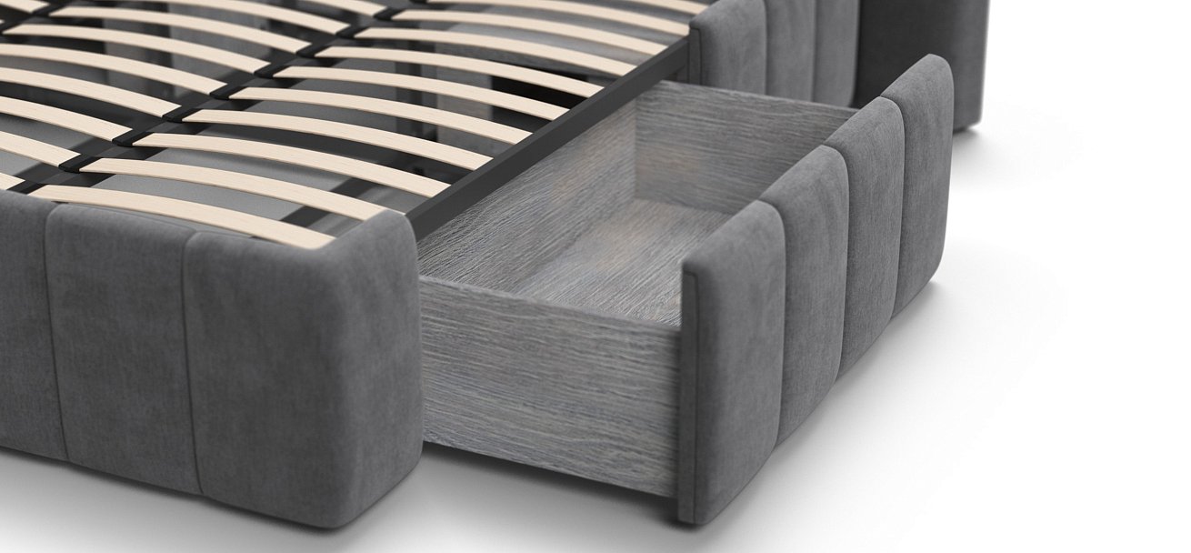 Кровать BOSS.XO 180*200 велюр Monolit серая