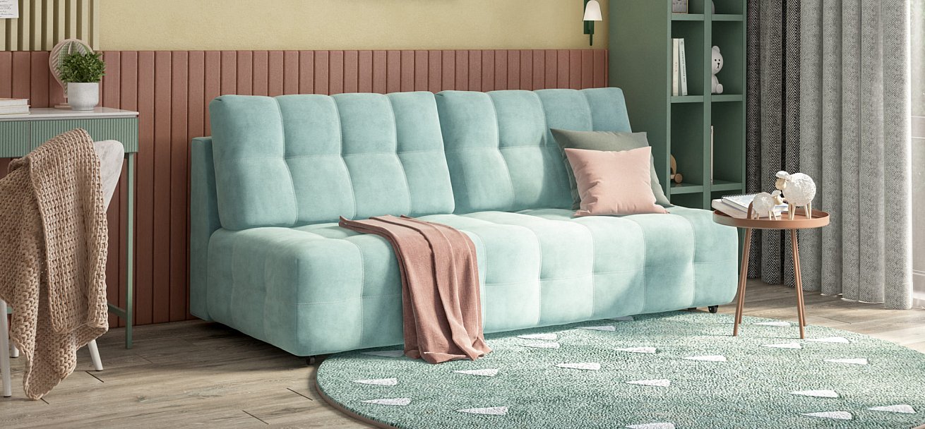 Диван BOSS 2.0 MINI велюр Monolit аква