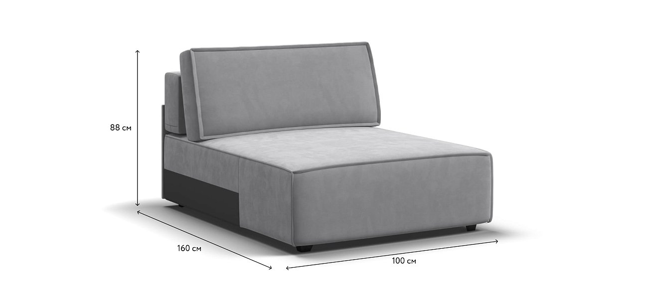 Оттоманка BOSS SOFT MODOOL велюр Monolit сталь