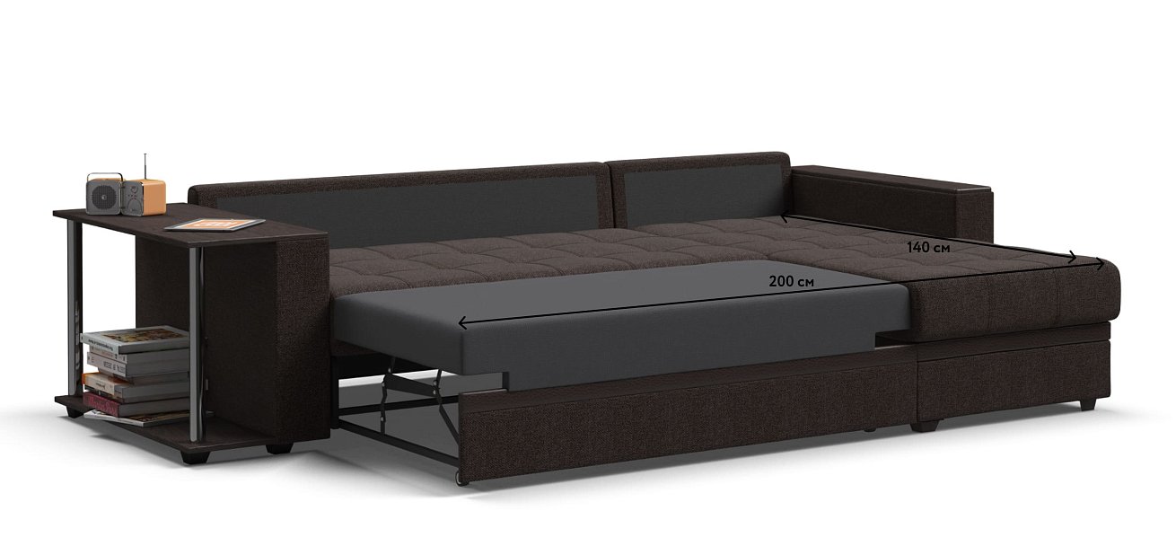 Угловой диван Атланта Люкс рогожка Malmo шоколад