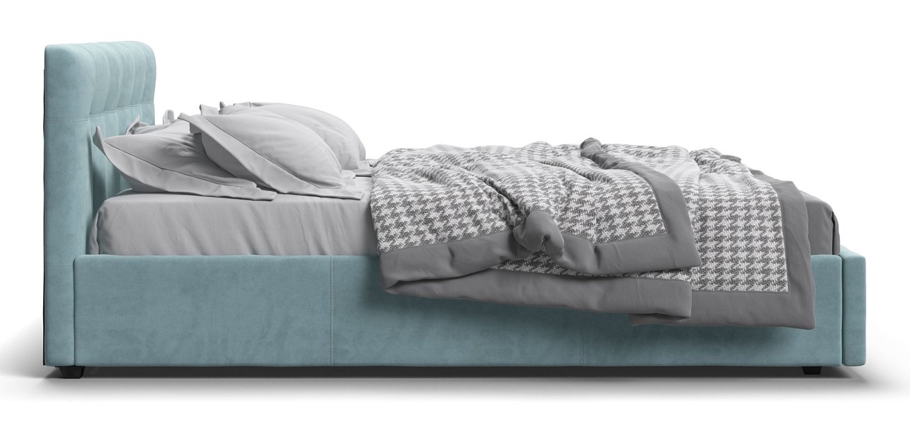 Кровать Белла 140*200 с ПМ велюр Monolit аква