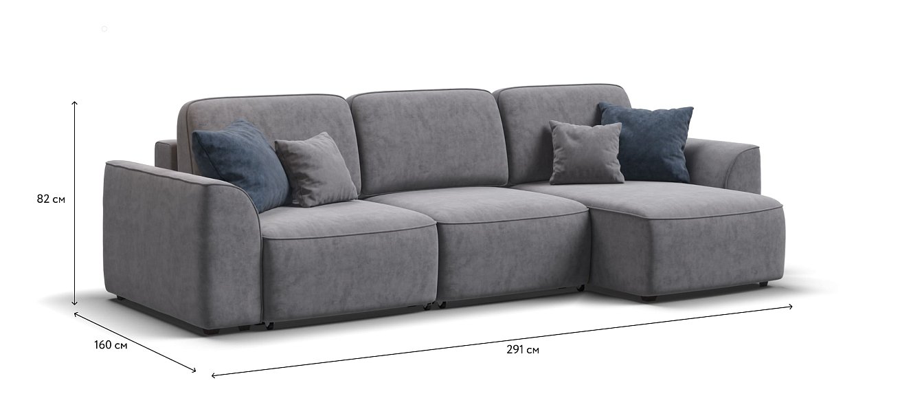 Угловой диван KING SE Велюр Роял агат