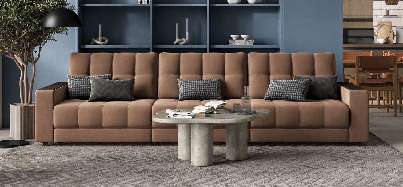 Диван BOSS GRAND Велюр Monolit мокко