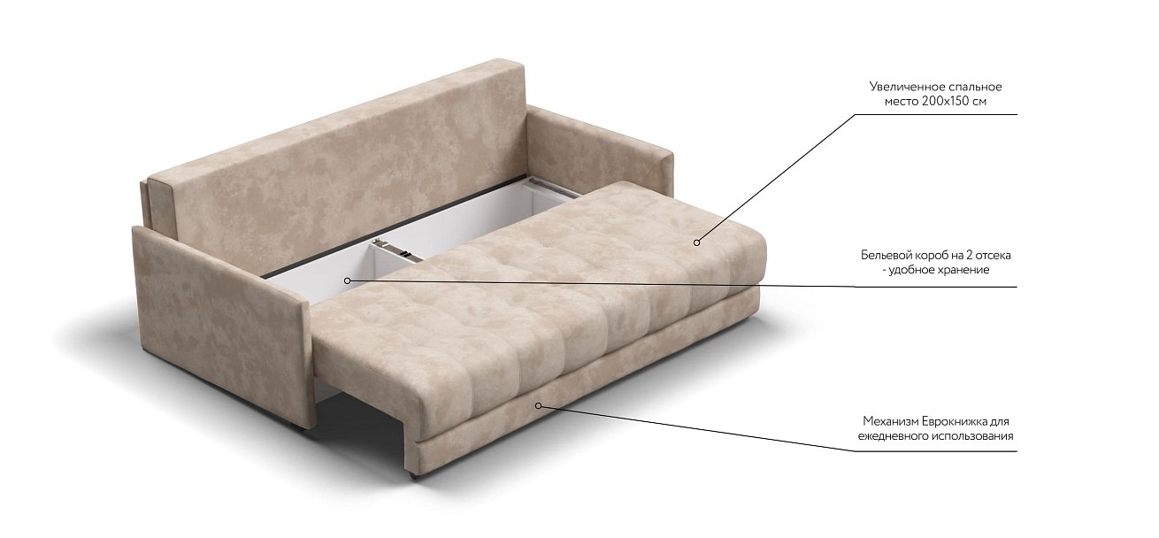 Диван BOSS 2.0 LOFT велюр Alkantara пепел