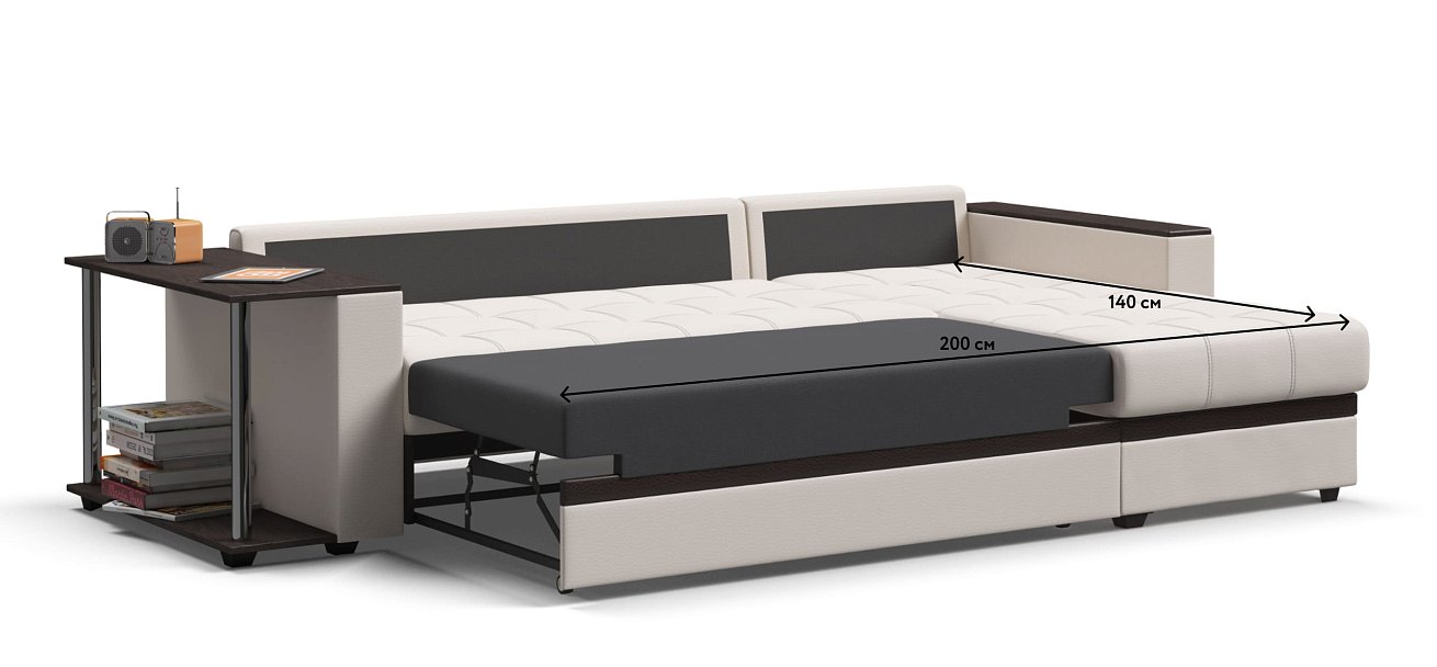 Угловой диван Атланта Люкс экокожа белый