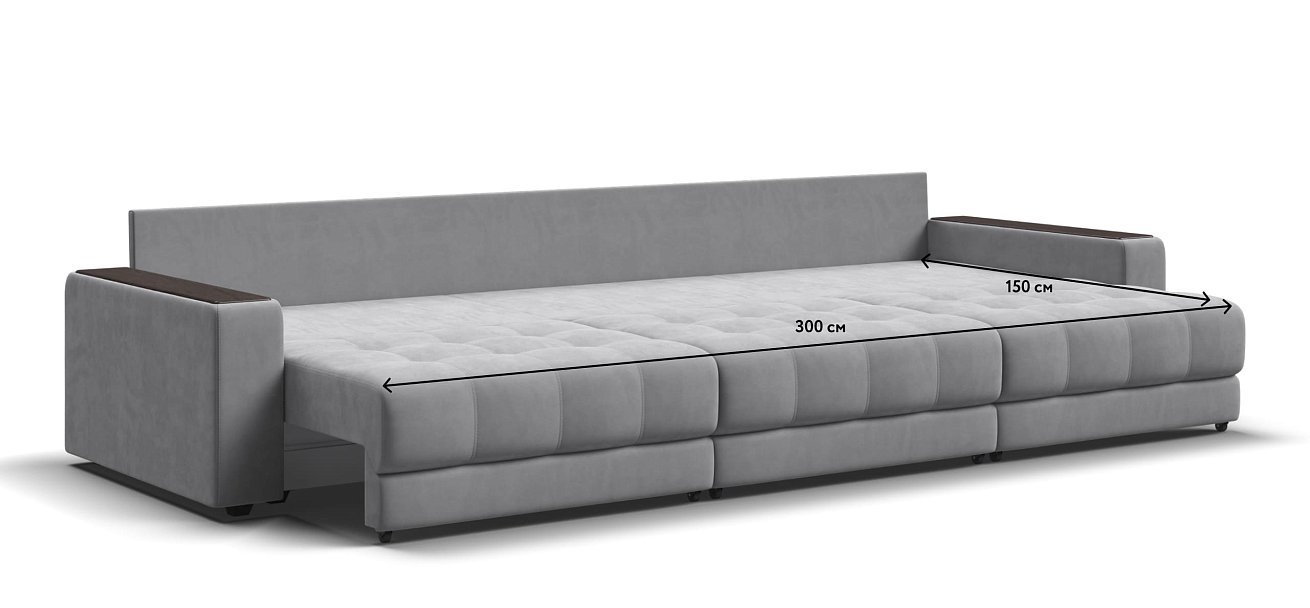 Диван BOSS GRAND Велюр Monolit сталь