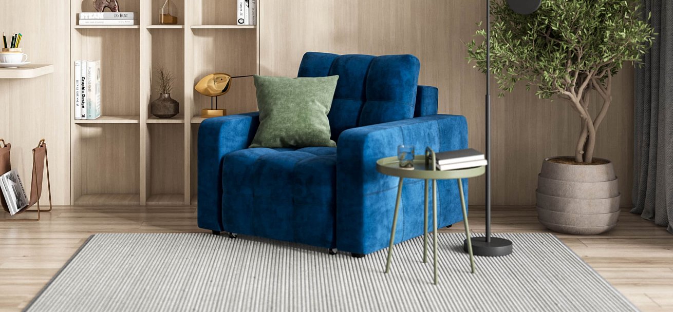 Кресло-кровать Dandy велюр Monolit синий