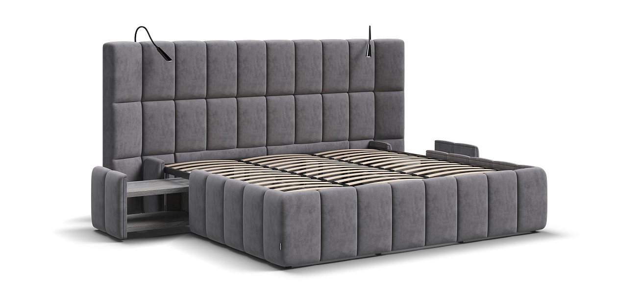 Кровать BOSS.XO 180*200 Велюр Роял агат