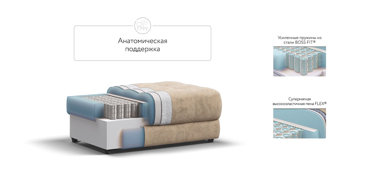 Пуф BOSS XL Велюр Роял шампань