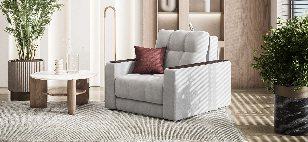 Кресло-кровать BOSS 2.0 велюр Monolit сталь