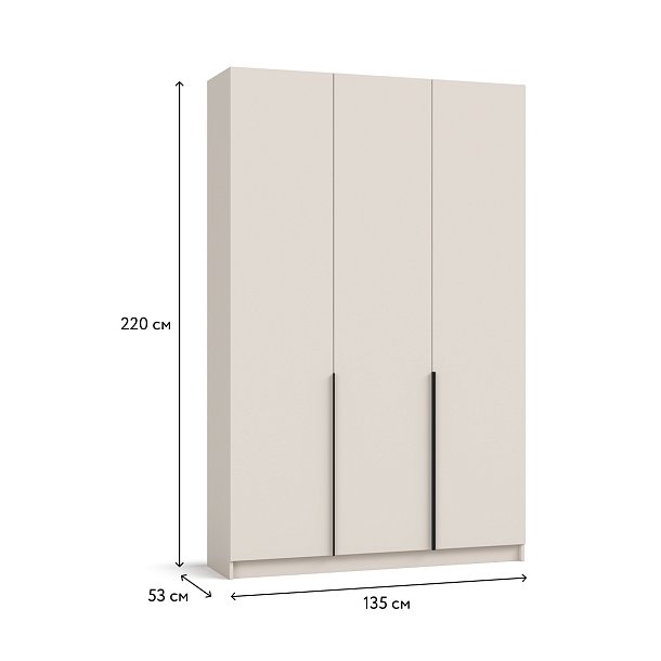 Рим 135 шкаф распашной 3Д+ящики Кашемир