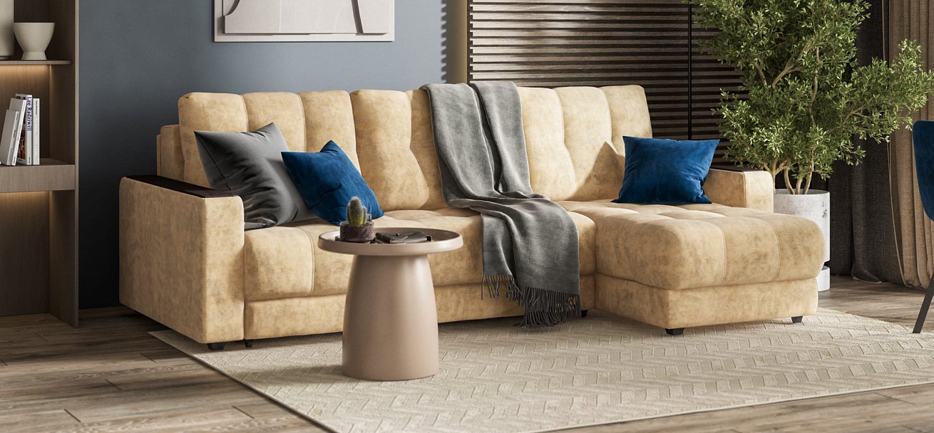 Угловой диван BOSS 3.0 Classic XL Велюр Роял шампань