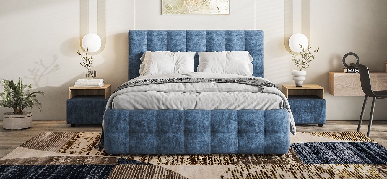 Кровать Босс 160*200 Про Велюр Royal топаз NEW