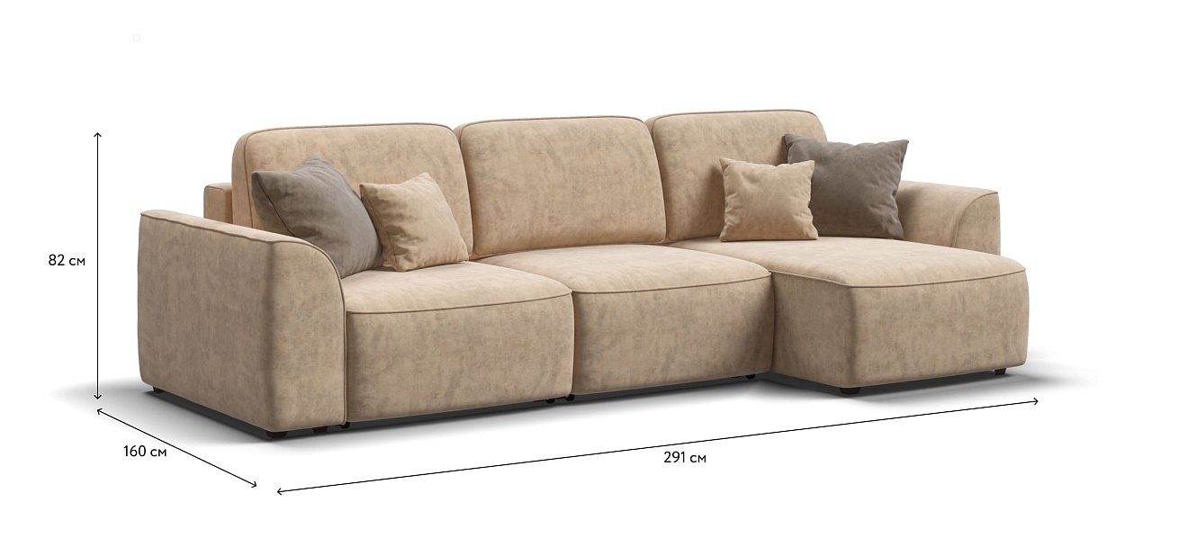 Угловой диван KING SE Велюр Роял шампань