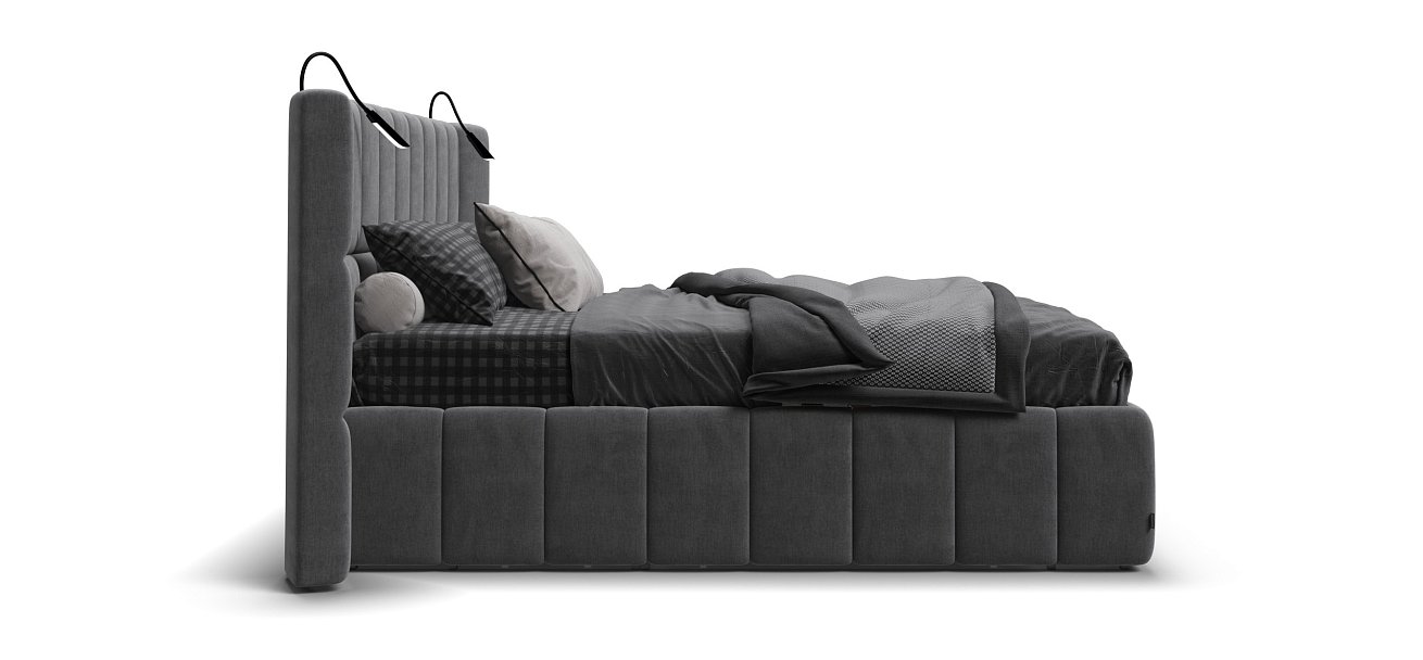 Кровать BOSS.XO 180*200 велюр Monolit серая