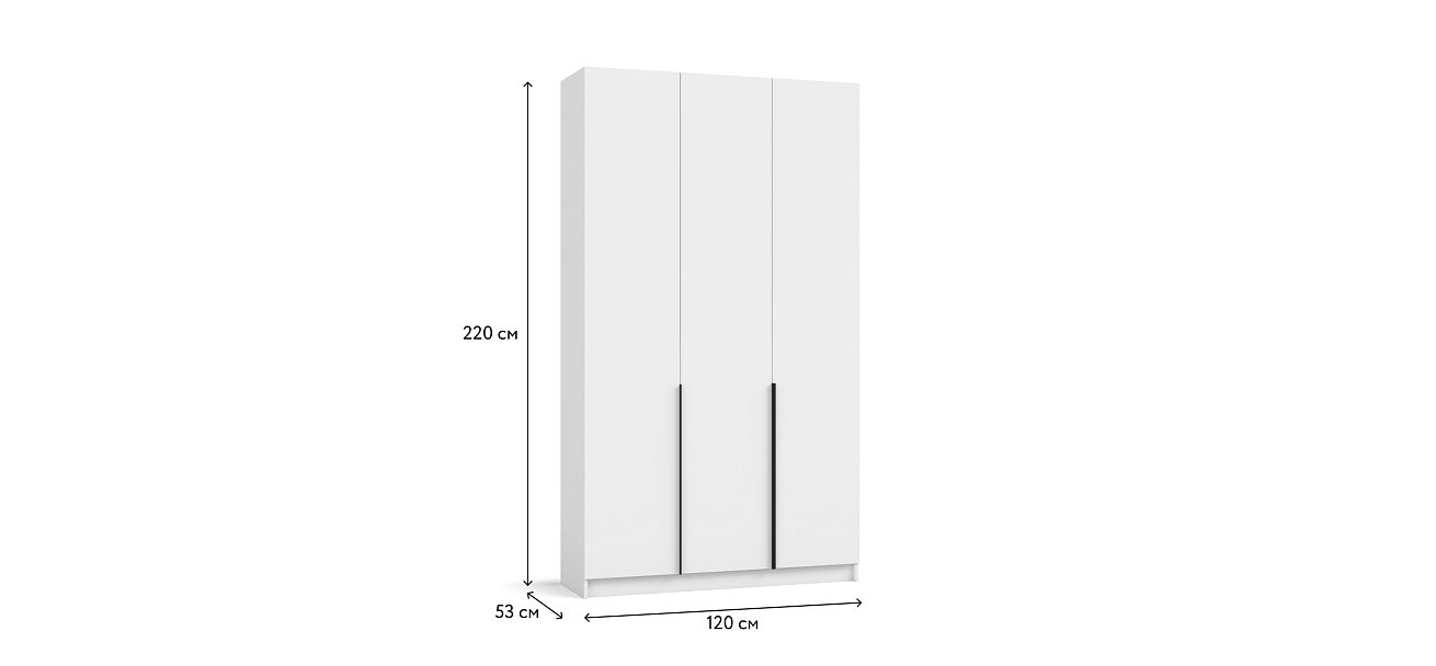 Рим 120 шкаф распашной 3Д Белый