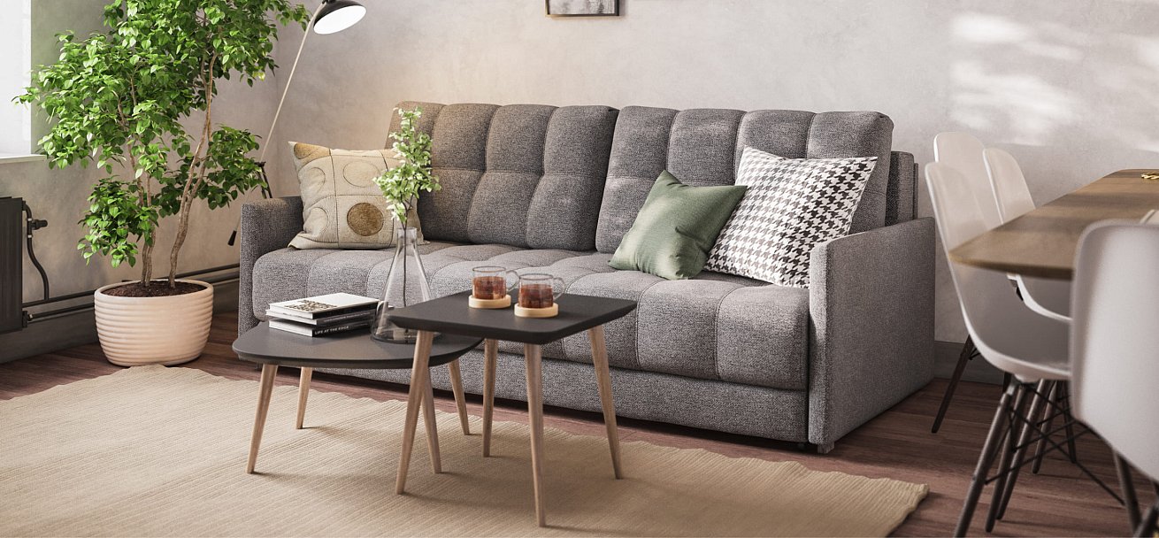 Диван BOSS 2.0 LOFT рогожка Malmo серый