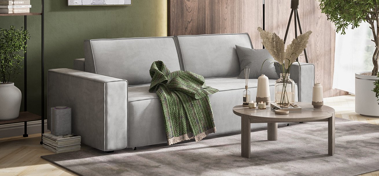 Диван Норд Велюр Monolit сталь