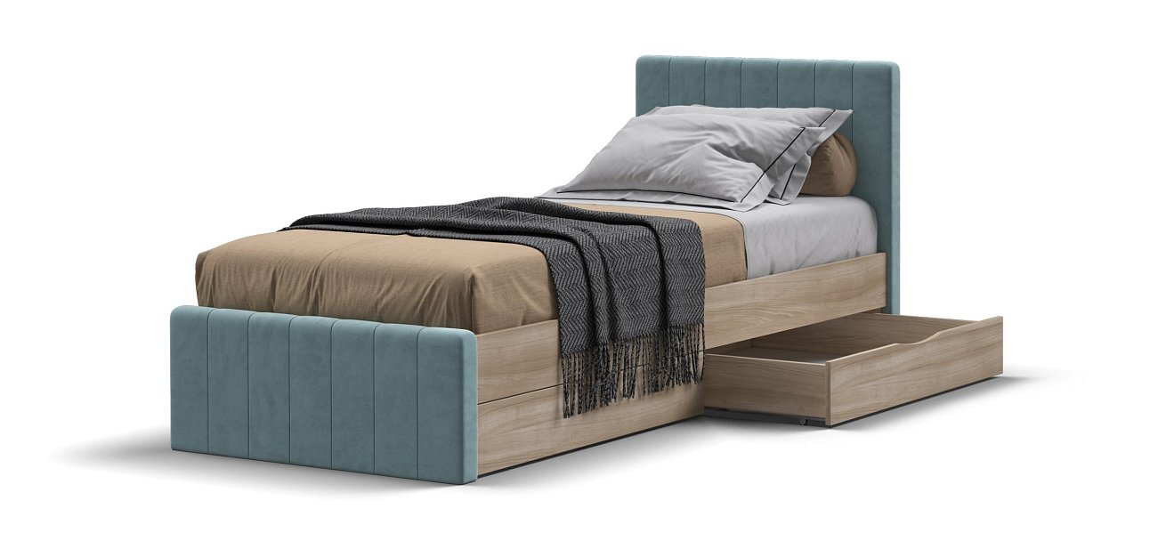 Кровать ЛОФТ Мини Сонома, MONOLIT аква