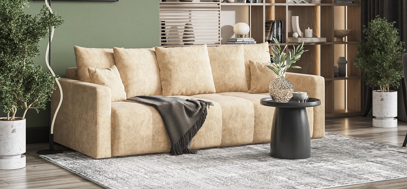 Диван BOSS TREND Велюр Royal шампань