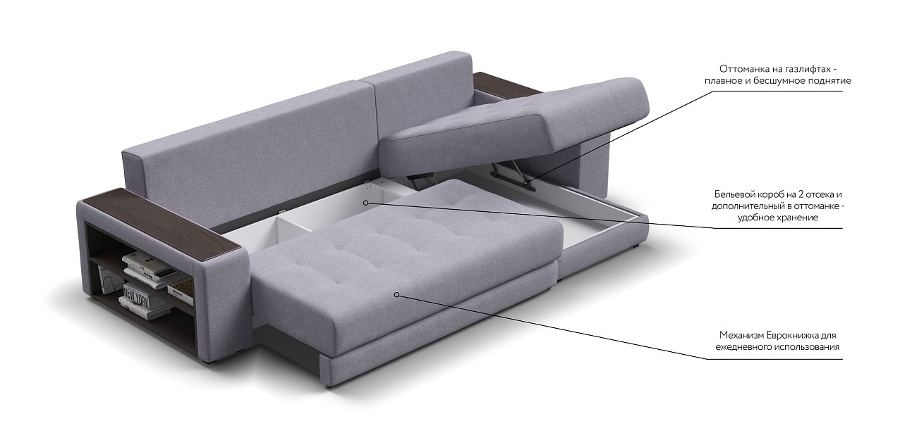 Дубай У 3.0 рогожка Malmo платина, рогожка Vento серый