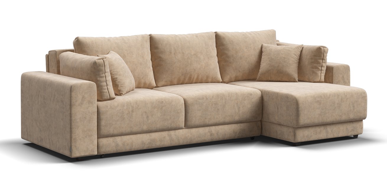 Угловой диван Босс Прайм ХЛ Велюр Роял шампань