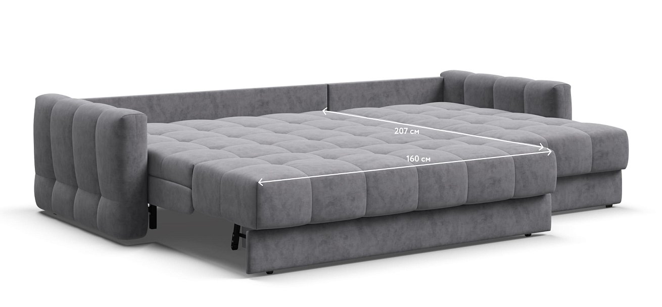 Угловой диван BOSS Sleep 160 Велюр Роял агат