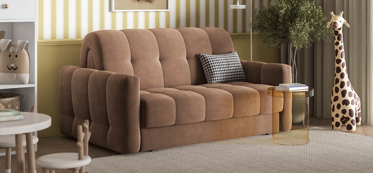 Диван BOSS Sleep 160 велюр Monolit мокко