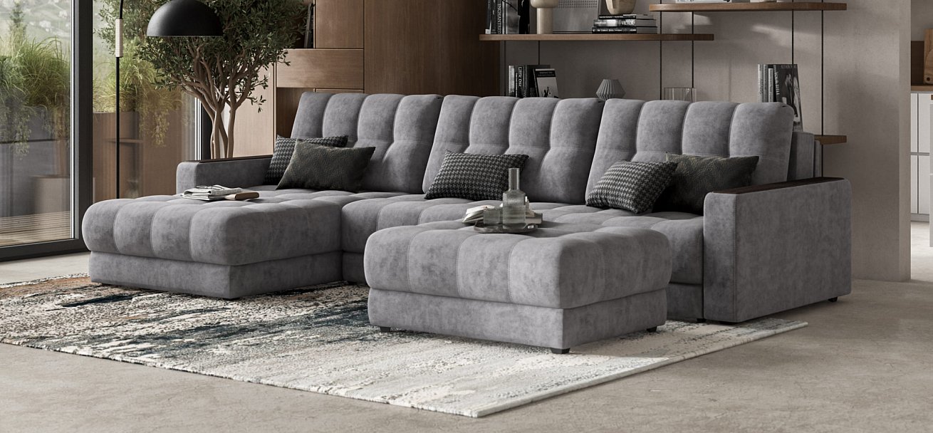 Угловой диван BOSS 3.0 MAX Велюр Роял агат