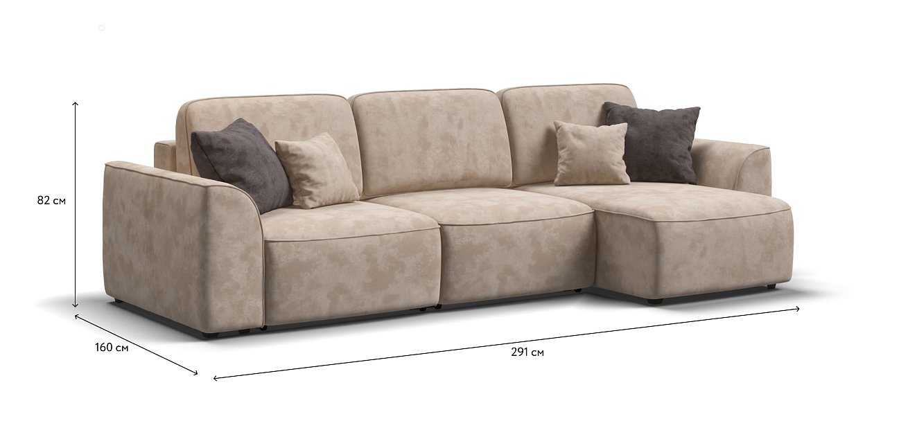 Угловой диван KING SE Велюр Alkantara пепел