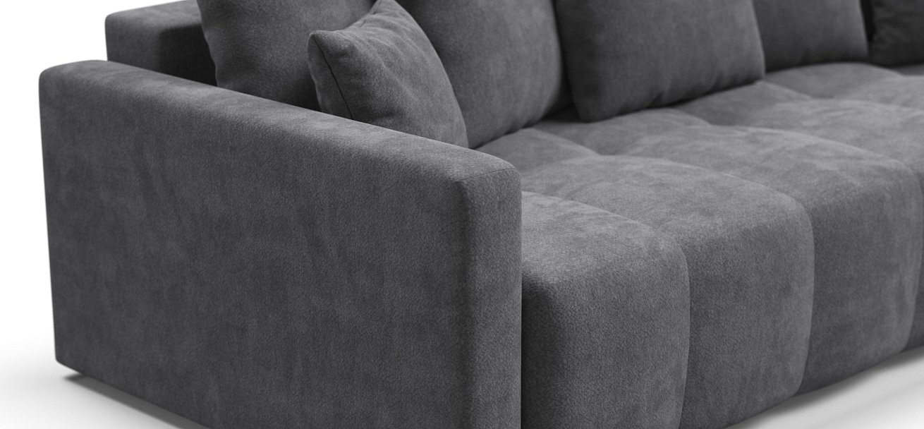 Угловой диван BOSS TREND Шенилл CLOUD графит