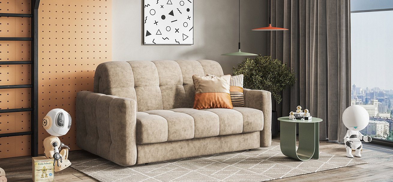 Диван BOSS Sleep 140 Велюр Роял тауп