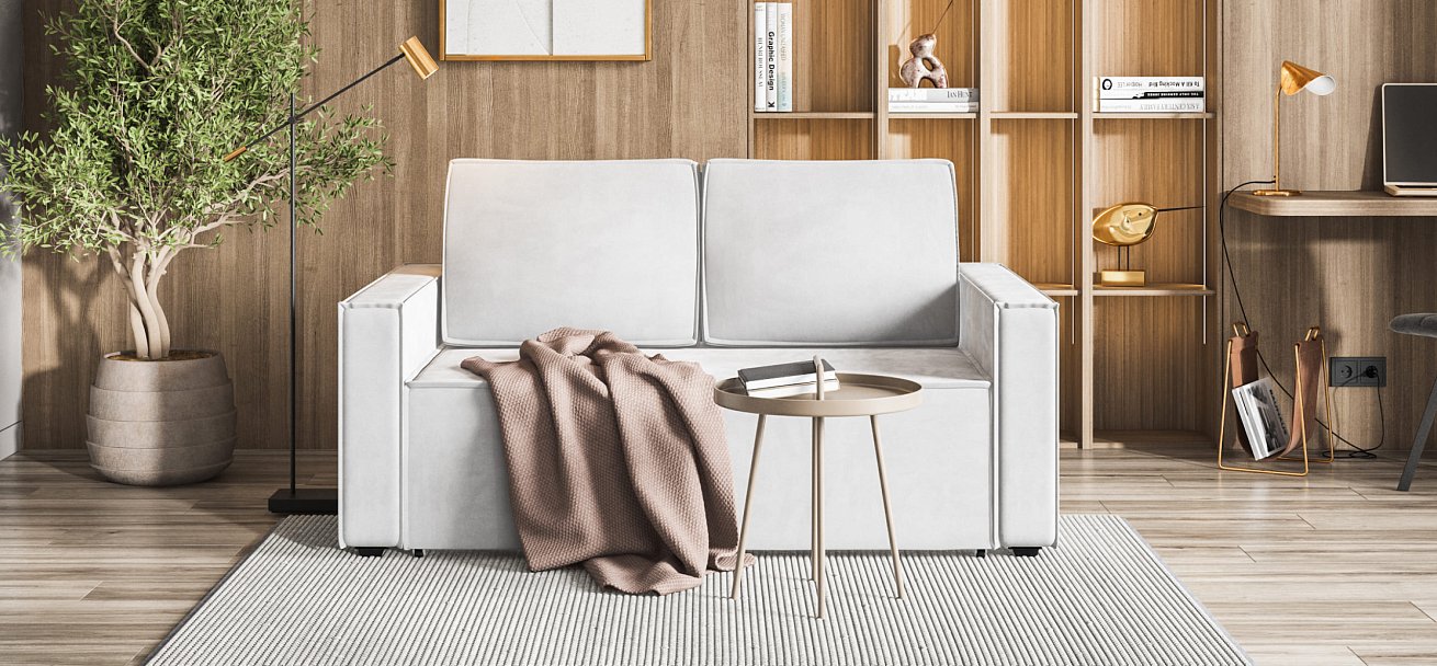 Диван NORD Compact велюр Monolit сталь