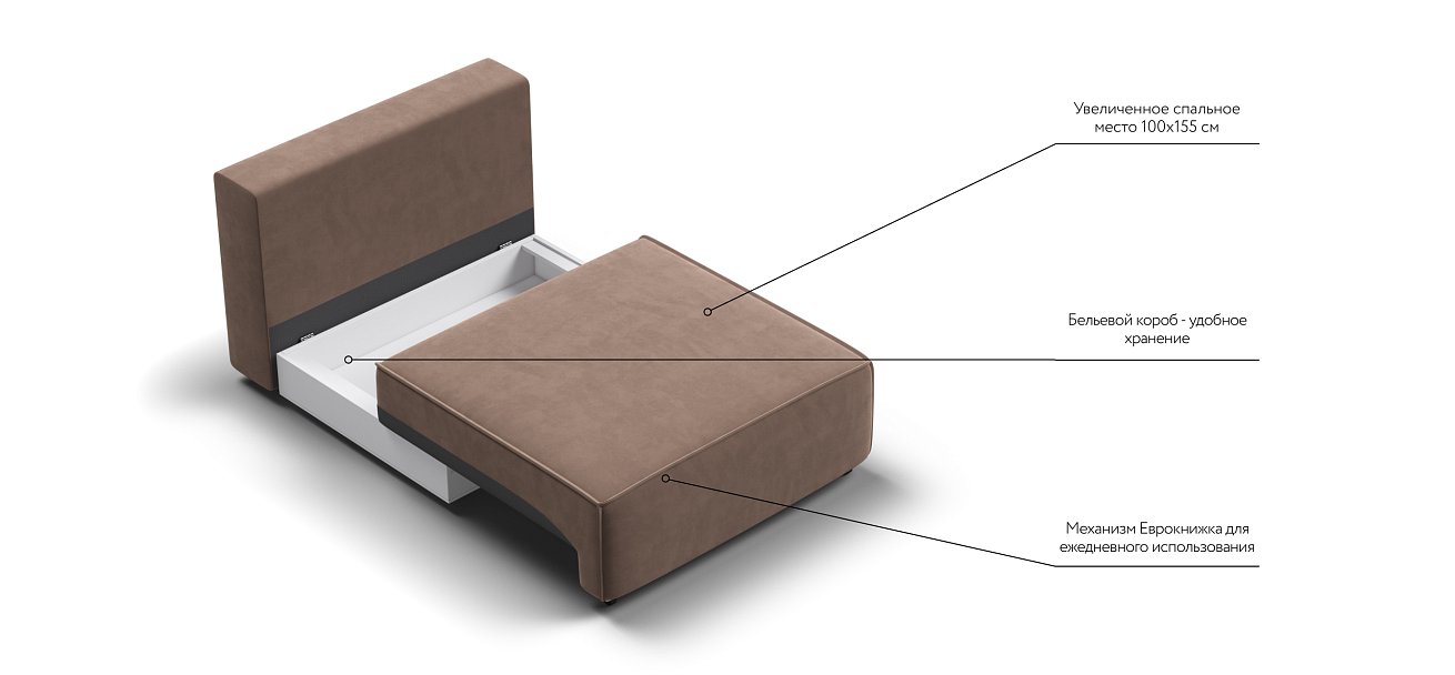 База сп.м BOSS SOFT MODOOL велюр monolit мокко
