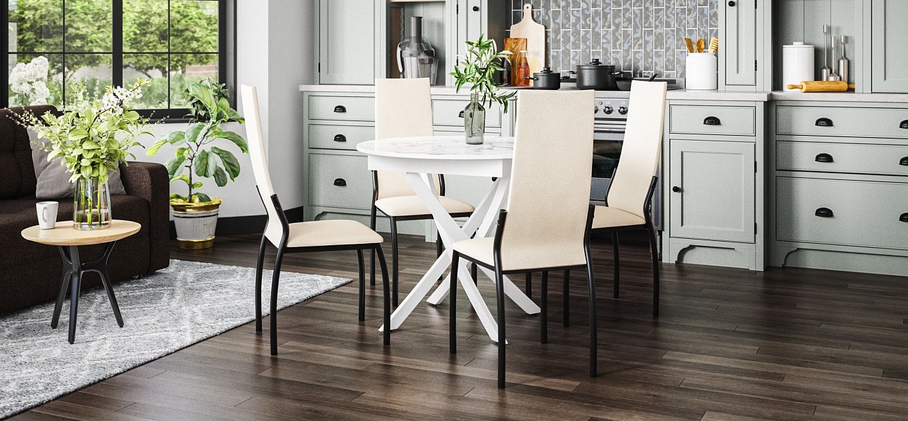 Стул АСТИ NEW 2 шт. экокожа Латте, черный