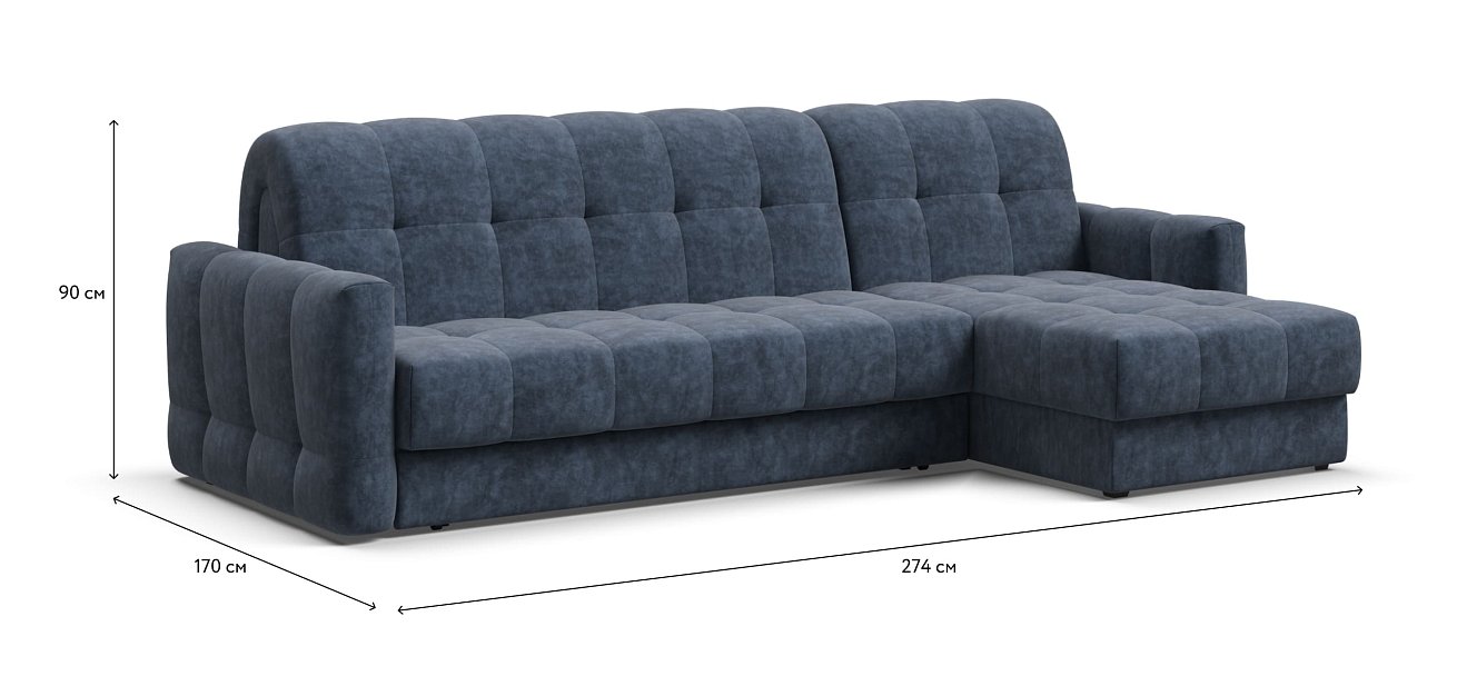 Угловой диван BOSS Sleep 160 Велюр Royal топаз NEW