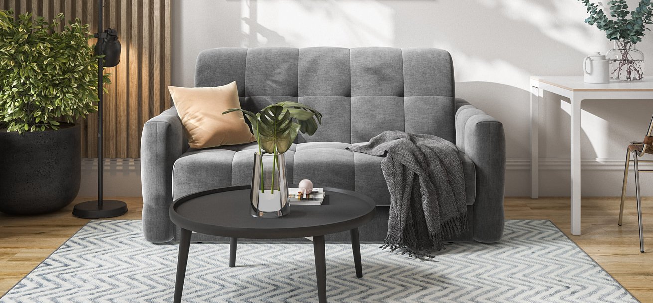 Диван BOSS Sleep 140 велюр Monolit серый