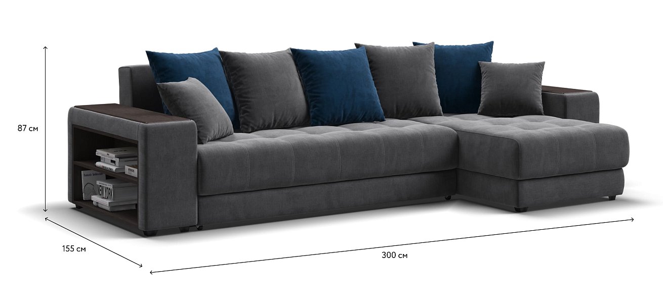 Дубай У 3.0 Monolit серый, Monolit синий