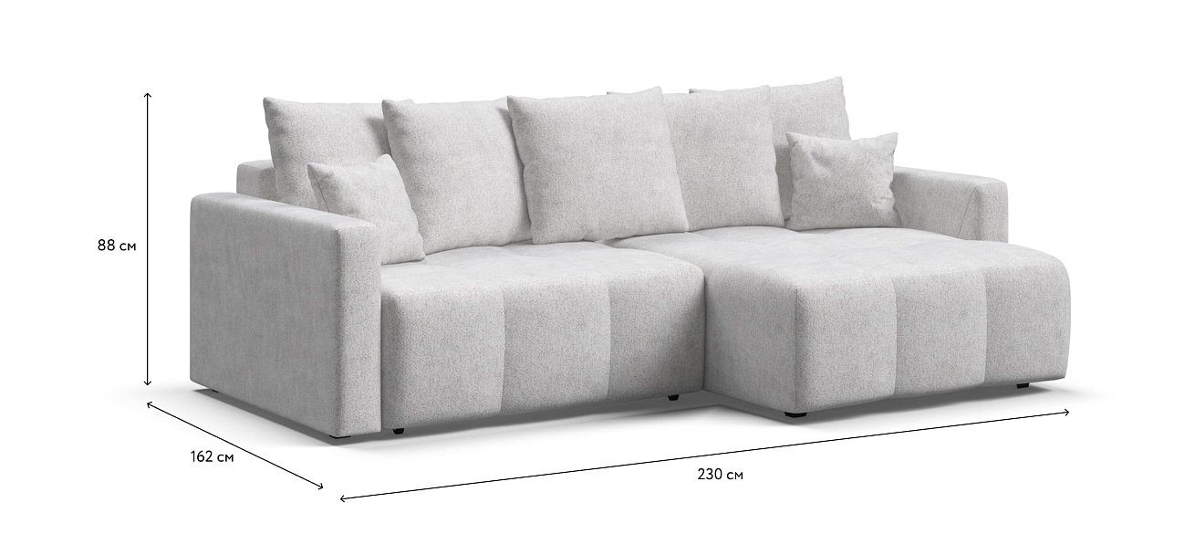 Угловой диван BOSS TREND Шенилл CLOUD милк