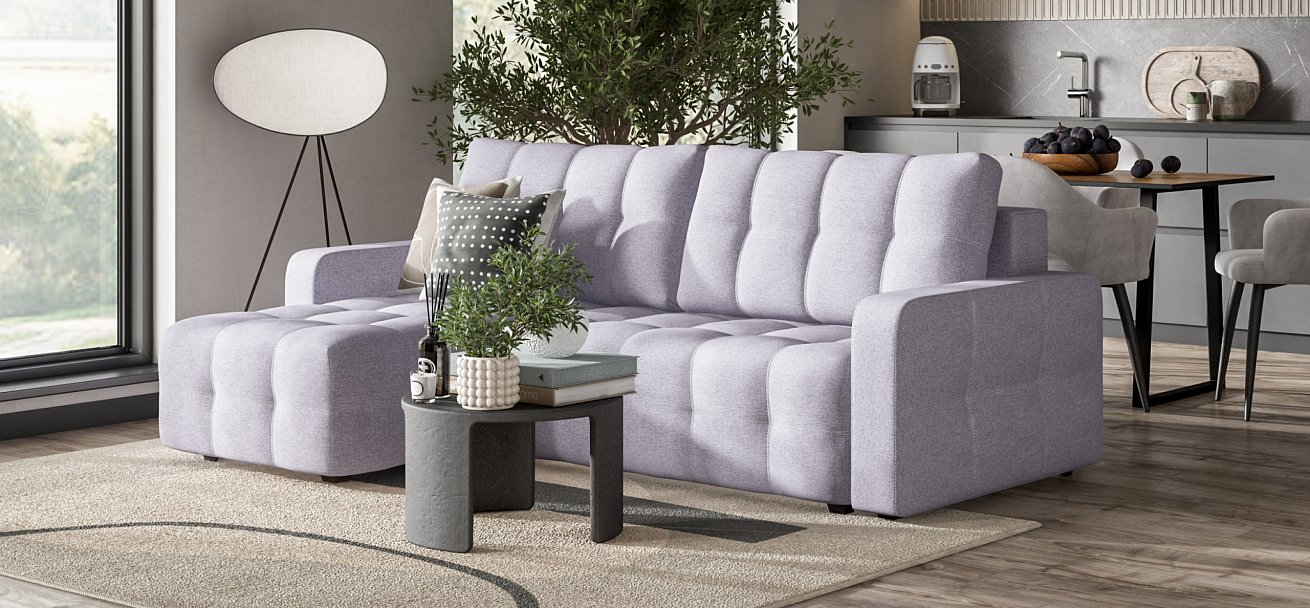 Угловой диван DANDY Euro SE Рогожка Malmo платина