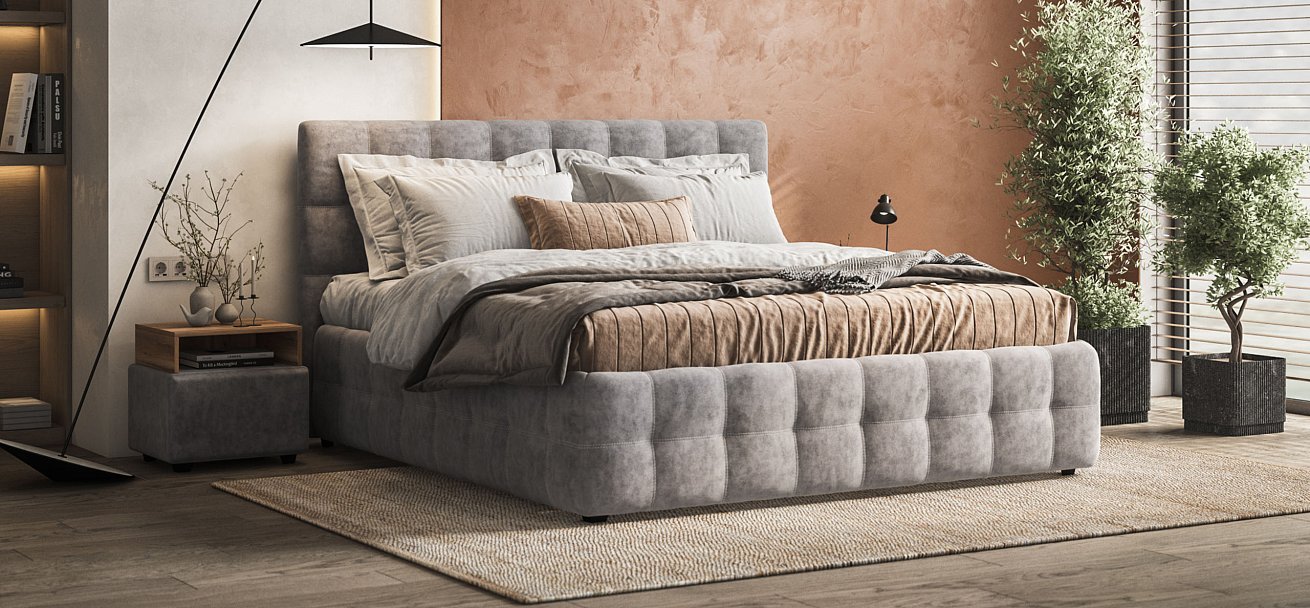 Кровать Босс 180*200 Про Велюр Роял агат