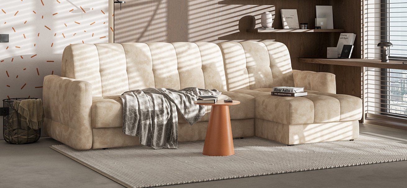 Угловой диван BOSS Sleep 160 Велюр Alkantara пепел