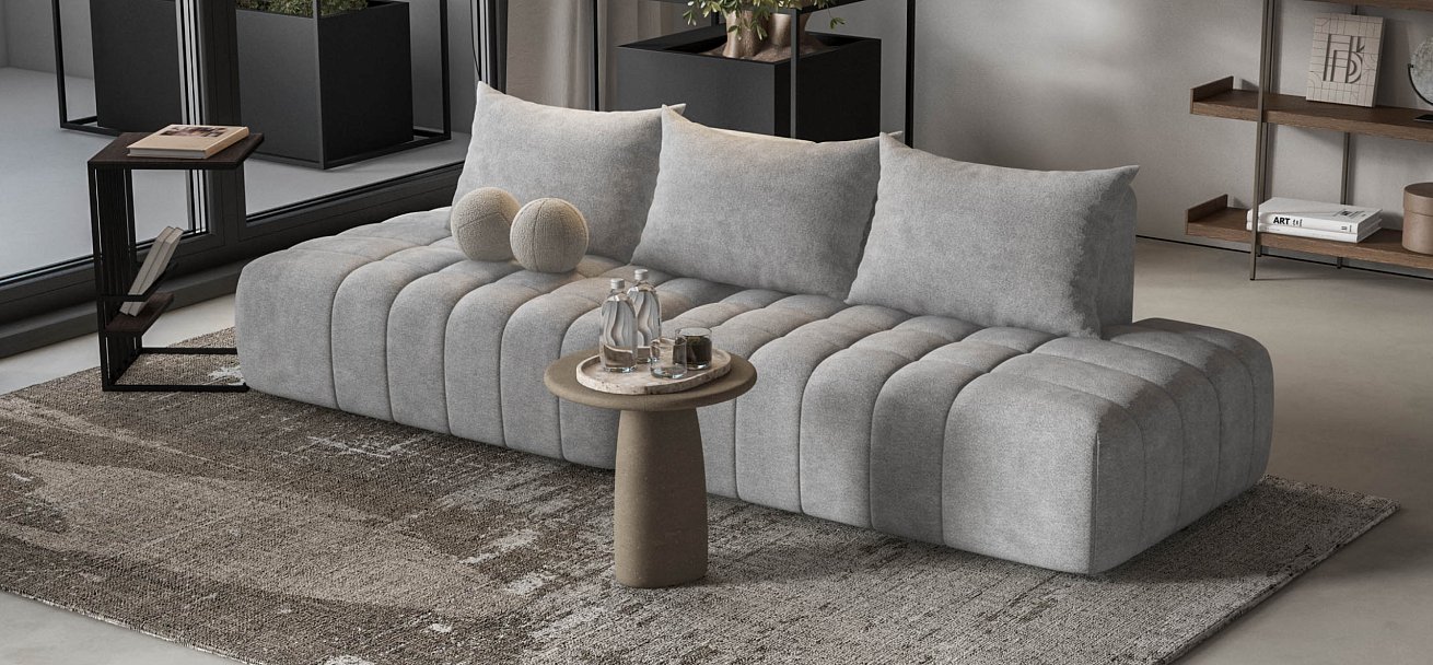 Диван прямой Босс Твин Шенилл CLOUD грей