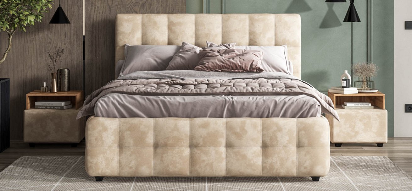 Тумба BOSS Alkantara пепел, Орех Селект