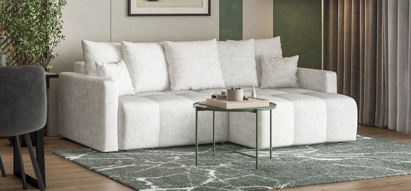 Угловой диван BOSS TREND Шенилл CLOUD милк